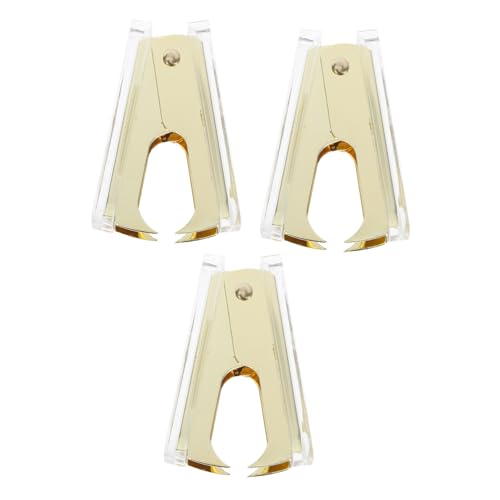 Homoyoyo 3 Stück Transparenter Acryl-Heftklammerentferner mit ergonomischem Griff Handlicher Klammerzieher Stilvolle goldene Akzente Praktisch für Büro Zuhause und Schule von Homoyoyo