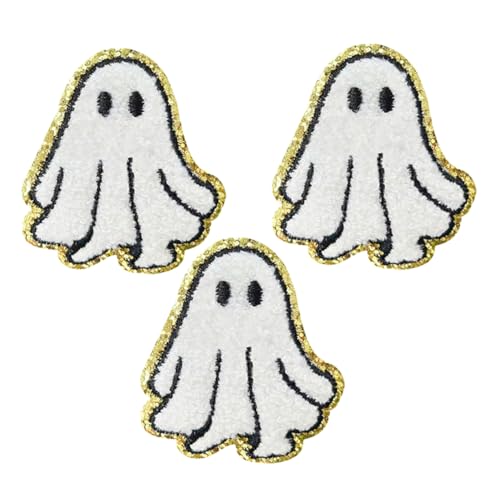 Homoyoyo 3 Stück Weiße Halloween Bügelaufnäher mit Starkem Kleber Bestickte Applikationen zum Einfachen Aufbügeln Kleidung Taschen Hüte Diy Stoffdekoration Homoyoyo 3 Stück Weiße Halloween Bügelaufnäher mit Starkem Kleber Bestickte Applikationen zum Einfachen Aufbügeln Kleidung Taschen Hüte Diy Stoffdekoration von Homoyoyo