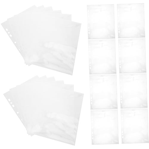 Homoyoyo 30 Blatt Fotohüllen Vorgestanzten Löchern für Ring und Ring Ordner Transparente Archiv Schutzhüllen für Fotos Postkarten und Rezeptkarten von Homoyoyo