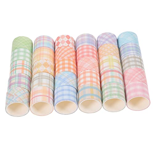 Homoyoyo 30 Rollen Washi Tape Set mit Kariertem Muster Dekoratives Klebeband für Scrapbooking DIY Tagebuch Planer Vielseitig Einsetzbar Langlebig Bedruckt zum Basteln und Verzieren von Homoyoyo