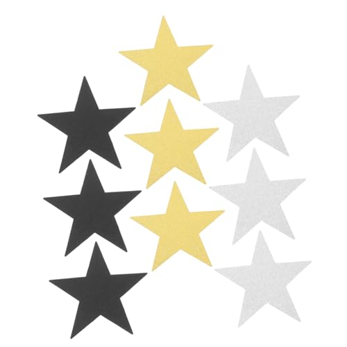 Homoyoyo 30 Stück Glitzernde Stern Ausschnitte Papier für Kreative Bastelprojekte Deko für Pinnwand Einladungskarten und Mehr Gold Silber Schwarz von Homoyoyo