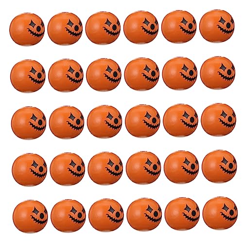 Homoyoyo 30 Stück Halloween-Holzperlen – Runde - Hübsche Bastelperlen Für Kreative DIY Dekorationen Und Bastelprojekte Zur Halloween Zeit Homoyoyo 30 Stück Halloween-Holzperlen – Runde - Hübsche Bastelperlen Für Kreative DIY Dekorationen Und Bastelprojekte Zur Halloween Zeit von Homoyoyo