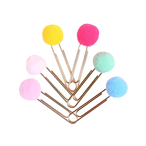 Homoyoyo 30 Stück Kawaii Plüschball Büroklammern Mischfarben Niedliche Lesezeichen Clips für Notizen Fotos und Dokumente Robuste und Rutschfeste Büroklammern für Schule Büro und Zuhause von Homoyoyo