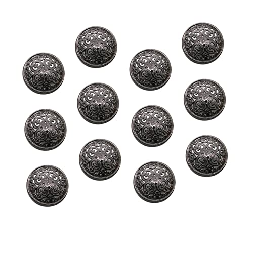 Homoyoyo 30 Stück Schwarze Hohlgearbeitete Metallknöpfe für Damenmäntel und Strickjacken Langlebige Diy Knöpfe zum Annähen Stylische Modeaccessoires für Jacken und Kleidung von Homoyoyo