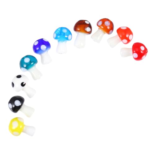 Homoyoyo 30 Stück Teiliges Bunte Pilz Glasperlen Lose Perlen für DIY Schmuckherstellung Armband Ohrring Halskette Basteln Langlebig Wasserfest Modisch Gestaltet von Homoyoyo
