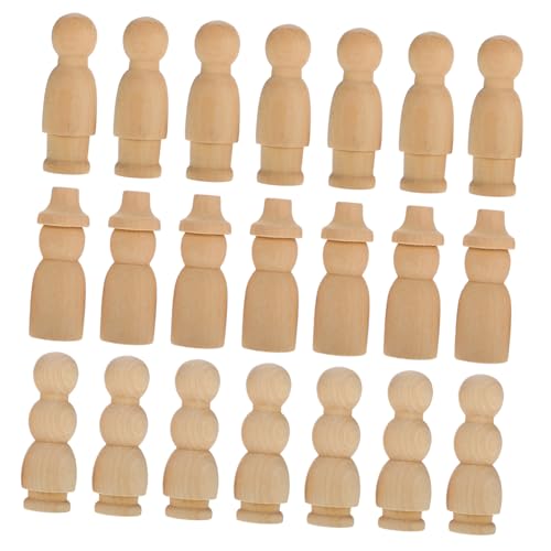 Homoyoyo 30 Stück Teiliges Holzfiguren zum Bemalen Unbemalte Kleine Holzpuppen aus Naturholz DIY Bastelset für Erwachsene Dekorative Figuren für Haus und Festtage von Homoyoyo