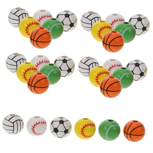 Homoyoyo 30 Stück Teiliges Holzperlen mit Sport Motiven Runde DIY Bastelperlen für Schmuckherstellung Fußball Volleyball Tennis Basketball und Baseball für Halsketten und Armbänder Homoyoyo 30 Stück Teiliges Holzperlen mit Sport Motiven Runde DIY Bastelperlen für Schmuckherstellung Fußball Volleyball Tennis Basketball und Baseball für Halsketten und Armbänder von Homoyoyo