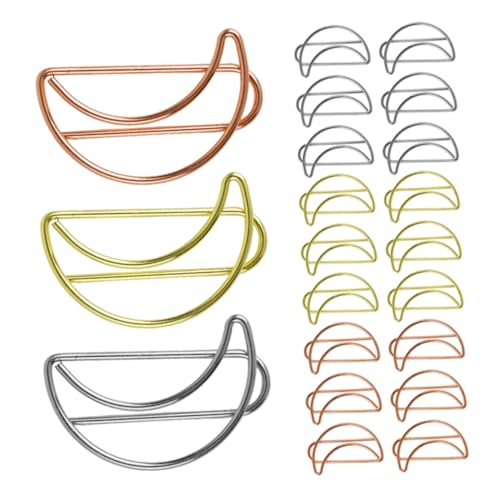 Homoyoyo 30 Stück Teiliges Mondförmige Büroklammern Lesezeichen Bunte Metallklammern Dekorative Papierclips für Büro Schule Dokumentenorganisation und Geschenke von Homoyoyo