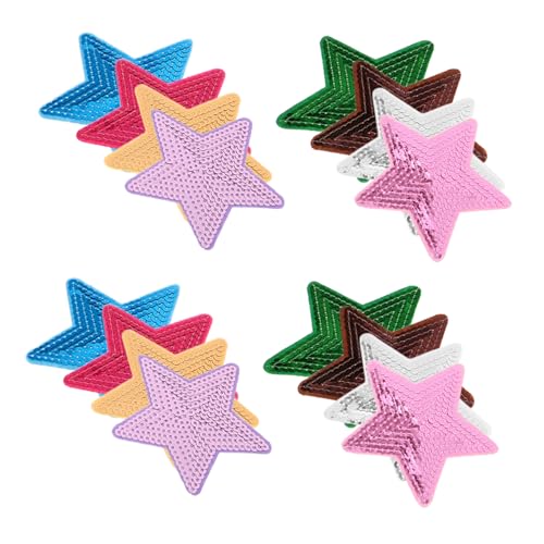 Homoyoyo 30 Stück Teiliges Pailletten Aufnäher Fünfzackiger Stern Stickerei Patch zum Aufbügeln für Jeansjacken DIY Kleidung Dekoration für Bastelprojekte und Partyoutfits von Homoyoyo