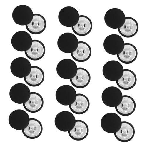 Homoyoyo 30 Stück Teiliges Runde Stoffknöpfe mit Metallbasis Schwarze Überzüge für Smokings Pullover Kinderkleidung Braut und Festkleider Vielseitig und Langlebig von Homoyoyo