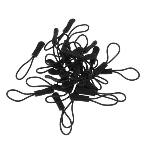 Homoyoyo 30 Stück Teiliges Zipper Rope Schwarz Langlebige Reißverschlussanhänger Praktische Zipper Pulls für Rucksack Jacke Handtasche Vielseitig Einsetzbar Leicht und Tragbar Ersatz von Homoyoyo
