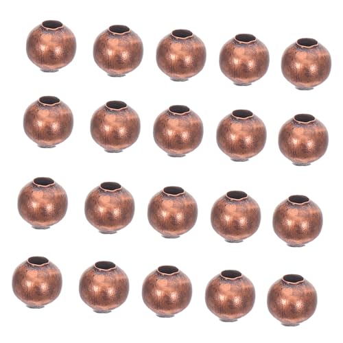 Homoyoyo 300 Stück Metallperlen mit Loch für Diy Schmuckgestaltung Runde Abstandshalter für Armbänder und Ohrringe Antikem Kupfer von Homoyoyo