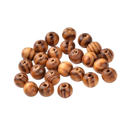 Homoyoyo 300 Stück Natürliche Gemusterte Kiefern holzperlen Langlebige Transparente Beschichtung Vielseitig für Schmuckherstellung Armbänder Halsketten DIY Holzperlen Zubehör von Homoyoyo
