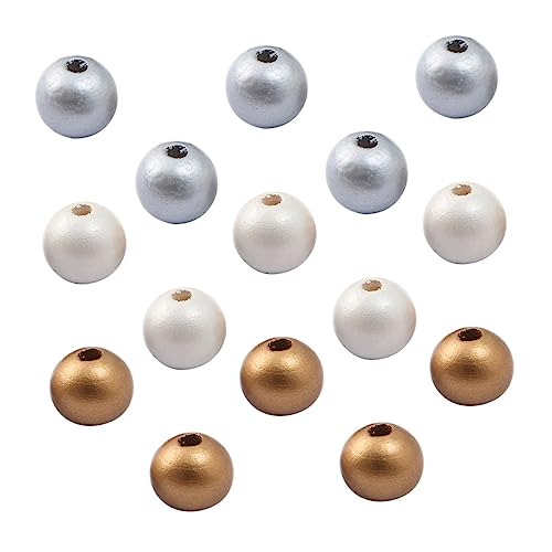 Homoyoyo 300Stücke DIY Holzperlen Runde Perlen und Perle für Armbänder und Schmuckzubehör für Kreative Bastelprojekte und von Homoyoyo