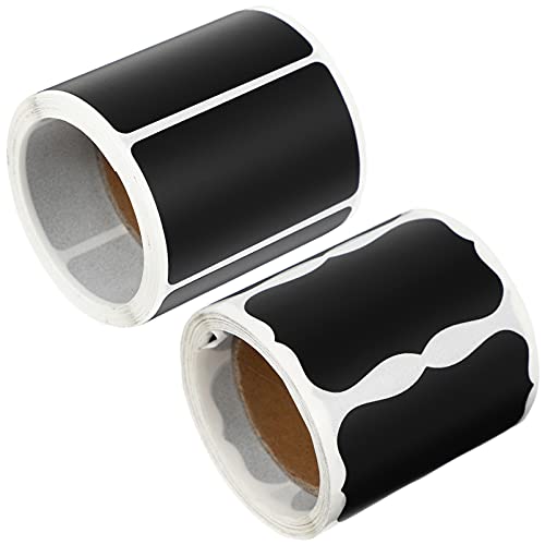 Homoyoyo 300Stücke Wasserdichte Zutaten Etiketten Aufkleber für Lebensmittel Ablösbare PVC Aufkleber Schwarz für Vorratsdosen Einmachgläser und Küchenorganisation von Homoyoyo