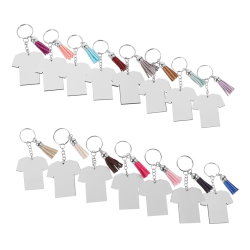 Homoyoyo 30Sätze Teiliges Leere Sublimations Schlüsselanhänger Rohlinge für DIY Bastelprojekte Schlüsselringe und Farbige Quasten für Personalisierte von Homoyoyo