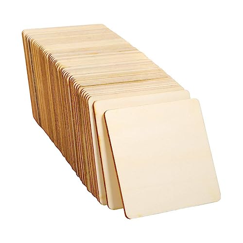 Homoyoyo 30Stücke DIY Holzplatten Blanko Holzscheiben Für Malerei Quadratische Holzstücke Für Handwerk Und Dekoration Für Heimprojekte von Homoyoyo