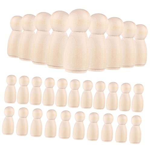 Homoyoyo 30Stücke DIY Unfertige Hölzerne Peg Dolls Kunsthandwerksvorräte für Unbemalte Holzfiguren zum Gestalten und Basteln Projekte und Homoyoyo 30Stücke DIY Unfertige Hölzerne Peg Dolls Kunsthandwerksvorräte für Unbemalte Holzfiguren zum Gestalten und Basteln Projekte und von Homoyoyo