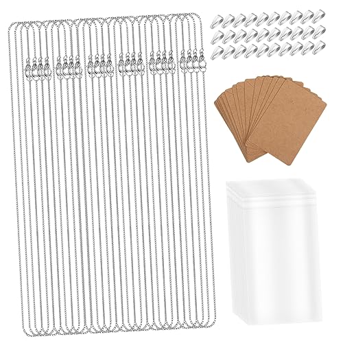 Homoyoyo 30Stücke Halskettenkette DIY Schmuckzubehör Silberne Gliederketten mit Verschlüssen für Anhänger und Schmuckherstellung Vielseitig Einsetzbar und Einfach von Homoyoyo