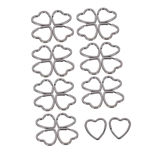 Homoyoyo 30Stücke Herzförmige Spaltringe Metall für DIY Schlüsselanhänger Handgemachte Schlüsselringe Bastelprojekte und Geschenkideen für Schlüsselorganisation von Homoyoyo
