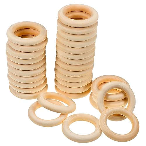 Homoyoyo 30Stücke Holzringe für Makramee Unbehandelte Holzringe Dicke für DIY Bastelprojekte Dekoration und Handwerksbedarf Homoyoyo 30Stücke Holzringe für Makramee Unbehandelte Holzringe Dicke für DIY Bastelprojekte Dekoration und Handwerksbedarf von Homoyoyo
