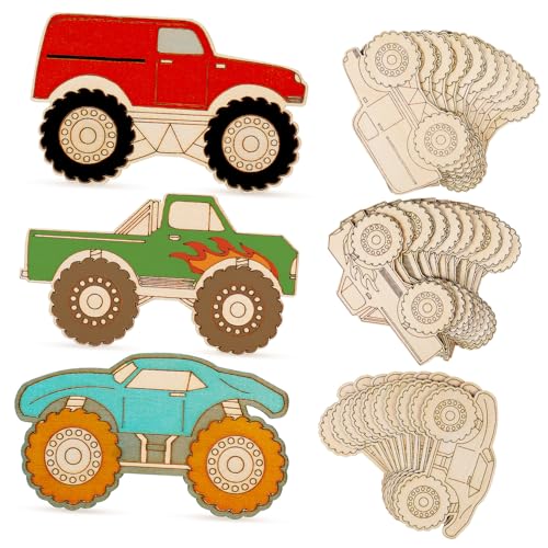 Homoyoyo 30Stücke Unfertige Holz Auto Ausschnitte für Bastelprojekte Lkw Dekoration zum Bemalen Robuste Holzformen für DIY Projekte Partys und Homoyoyo 30Stücke Unfertige Holz Auto Ausschnitte für Bastelprojekte Lkw Dekoration zum Bemalen Robuste Holzformen für DIY Projekte Partys und von Homoyoyo