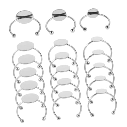 Homoyoyo 30Stücke Verstellbare Ringbasen für DIY Schmuckherstellung Runde Rohlinge für Fingerringe Lünetten für Projekte Langlebiges Schmuckzubehör Silber Homoyoyo 30Stücke Verstellbare Ringbasen für DIY Schmuckherstellung Runde Rohlinge für Fingerringe Lünetten für Projekte Langlebiges Schmuckzubehör Silber von Homoyoyo