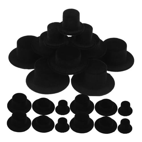Homoyoyo 30stücke Mini Basteln Schwarze Kleiner Hut Festivalhut Partyzubehör DIY-weihnachtspuppenhut Dekorativer Puppenhut Kleine Hüte Mini-zylinderhüte Für Projekte Und Feiern von Homoyoyo