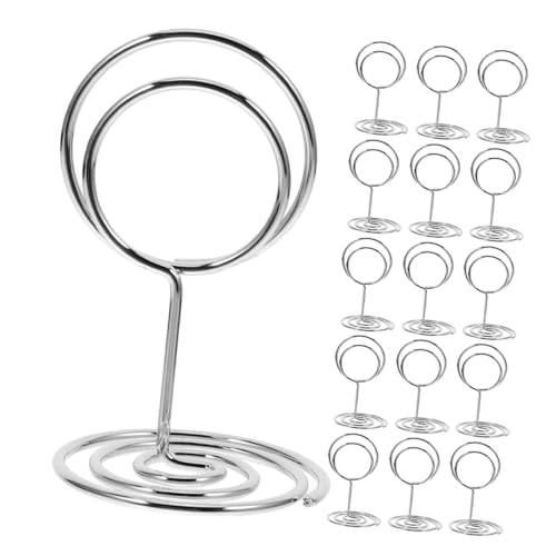 Homoyoyo 31 Stück Desktop -Gerät Tischbildständer Tabellennummer steht Fotohalter für Tafelaufsätze Foto Display Ständer Menücliphalter Memohalter Tischschild Rostfreier Stahl Silber von Homoyoyo