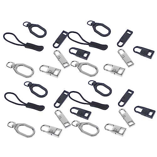 Homoyoyo 32 Stück Teiliges Zipper Pull Tab Ersatzset Abnehmbare Reißverschluss Köpfe für Kleidung Rucksäcke Taschen und Koffer Langlebiges und Einfache Installation von Homoyoyo