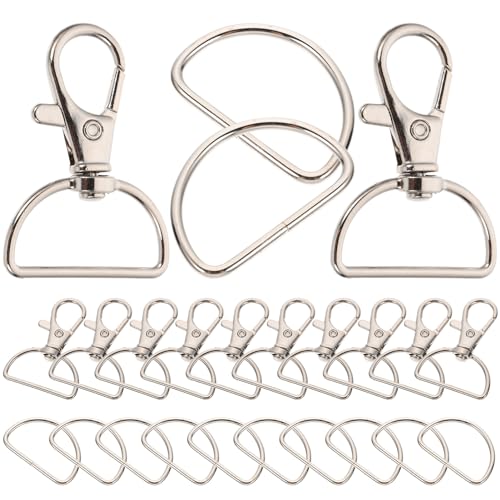 Homoyoyo 35Sätze D Form Schnapphaken Clips Hochwertige Schlüsselbund Schnallen Für DIY Projekte Taschenanhänger Und Handwerksbedarf Praktische Schlüsselanhänger Zubehörteile von Homoyoyo