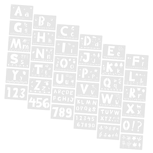 Homoyoyo 36 Stück Teiliges Alphabet Zahlen Schablonen Wiederverwendbare Pet Kunststoff Schablonen für DIY Bastelprojekte für Malerei und Kreative Arbeiten von Homoyoyo