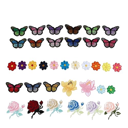 Homoyoyo 36 Stück Teiliges Stickerei mit Blumen und Schmetterlings Motiven Baumwollstoff Patches zum Aufbügeln Langlebig Hautfreundlich DIY Kleidung Reparatur und Dekoration Vielseitig für Homoyoyo 36 Stück Teiliges Stickerei mit Blumen und Schmetterlings Motiven Baumwollstoff Patches zum Aufbügeln Langlebig Hautfreundlich DIY Kleidung Reparatur und Dekoration Vielseitig für von Homoyoyo