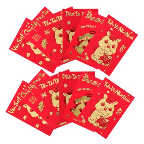 Homoyoyo 360 Stück Rote Umschläge Jahr Des Pferdes Kreative Vietnamesische Hong Bao Glücksgeldumschläge für Frühlingsfest Feierlichkeiten Robust Reißfest und Festlich Gestaltet von Homoyoyo