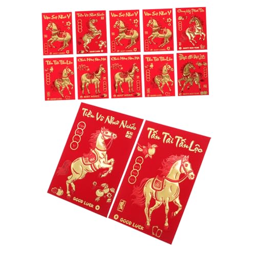 Homoyoyo 360 Stück Rote Umschläge Jahr Des Pferdes Vietnamesische Lucky Money Envelopes mit vietnamesischer Beschriftung für Neujahr Frühlingsfest Hochzeit Traditionelle Rote Geldtaschen von Homoyoyo