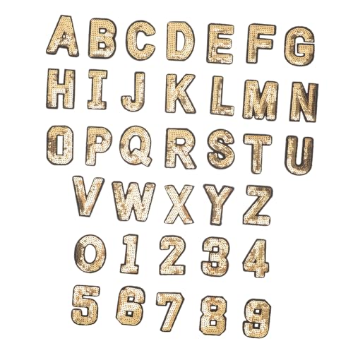 Homoyoyo 36Stücke DIY Alphabet Patches Bestickte Applikationen zum Aufbügeln für Kleidung Taschen und Accessoires Kreative Bügelbilder zur Individuellen Gestaltung und Reparatur von Homoyoyo
