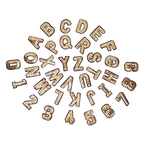 Homoyoyo 36Stücke Dekorative Aufnäher für Kleidung Bügelbilder Alphabet Patches zum Aufbügeln für Jeans Hemden und DIY Projekte Selbstklebende Applikationen von Homoyoyo