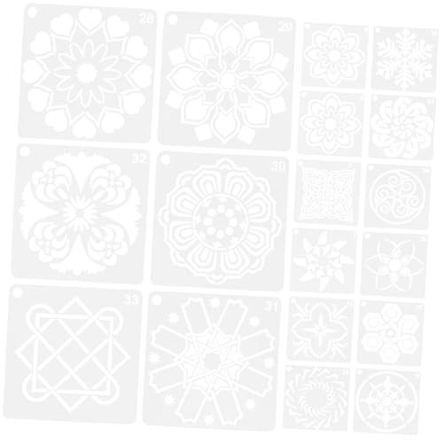 Homoyoyo 36Stücke Mandala Schablonen Wiederverwendbare DIY Malvorlagen für Wand und Bodenmalerei Dekorative Graffiti Stencils Pet für Kreative Projekte und Feste von Homoyoyo