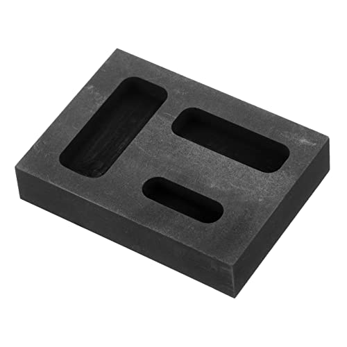 Homoyoyo 3Loch Graphitform zum Gießen von Metall Gussform für Silber Hitzebeständige Graphitform für Metallschmelze Langlebige Barrenform für Schmuckherstellung von Homoyoyo