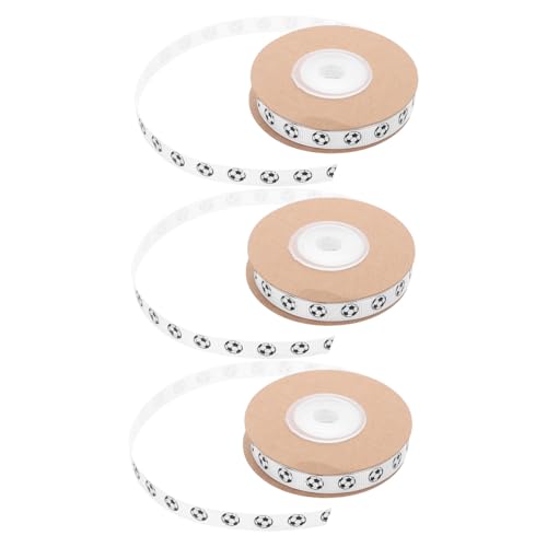 Homoyoyo 3Roll Fußball Geschenkband Breit Gestreifte Grosgrain Bänder aus Langlebigem Seidenmaterial für Fußball-mottopartys Basteln und Geschenkverpackung Yards von Homoyoyo