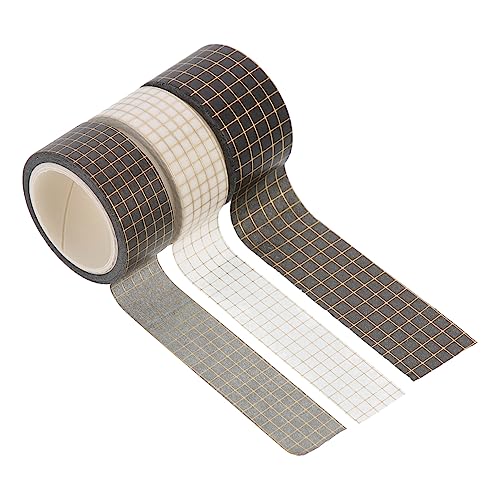 Homoyoyo 3Rollen Dekorative Klebebänder für Scrapbooking und DIY Goldfolie Washi Tape im Schachbrettdesign für Tagebuch und Projekte von Homoyoyo