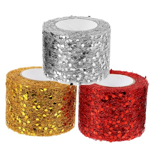 Homoyoyo 3Rollen Multifunktionales Tüllband Yards Glitzernde Geschenkverpackung DIY Tüllstoff für Hochzeitsdekoration und Kunsthandwerk Homoyoyo 3Rollen Multifunktionales Tüllband Yards Glitzernde Geschenkverpackung DIY Tüllstoff für Hochzeitsdekoration und Kunsthandwerk von Homoyoyo