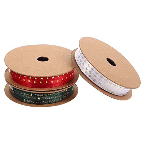 Homoyoyo 3Rollen Weihnachtsbänder Für Geschenkverpackungen Dekorative Satinbänder Mit Sternen Und Muster Für DIY Und Festliche Anlässe Homoyoyo 3Rollen Weihnachtsbänder Für Geschenkverpackungen Dekorative Satinbänder Mit Sternen Und Muster Für DIY Und Festliche Anlässe von Homoyoyo