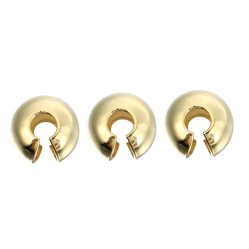 Homoyoyo 3Stücke Crimp Perlen für DIY Schmuck Goldplattierte Knotenabdeckung für Armbänder und Ohrringe für Basteln und Schmuckherstellung von Homoyoyo