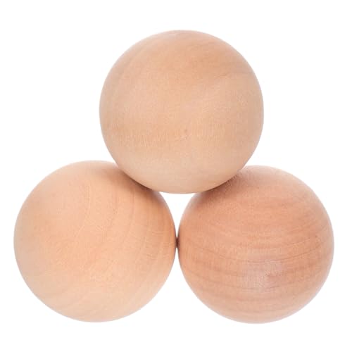 Homoyoyo 3Stücke Holzkugel Natürliche Unfertige Holz Kugeln Geschliffene Glatte Handwerkskugeln für DIY Projekte Bastelbedarf und Kreative Dekoration von Homoyoyo