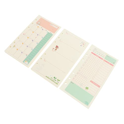 Homoyoyo 3Stücke Teiliges Nachfüllpapier mit Löchern Monats Wochen und Tagesplan für Notizblock für Studenten und Büro für Notizen und Journaling von Homoyoyo