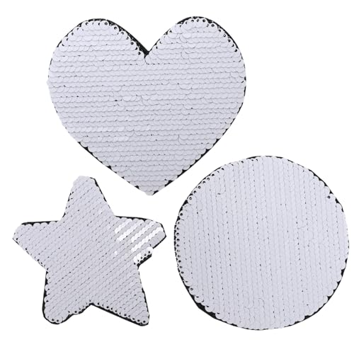 Homoyoyo 3Stücke Teiliges Pailletten Patches zum Aufnähen Glitzernde Stoffaufnäher für DIY Dekoration und Reparatur von Kleidung Taschen und Schuhen Hochwertige Langlebige von Homoyoyo