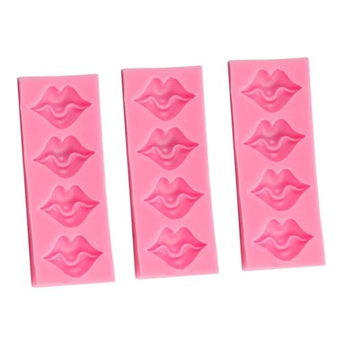 Homoyoyo 3Stücke Teiliges Silikon Lippenkuchenform Mehrzweck Fondantform für DIY Projekte für Kuchen und Desserts Langlebig von Homoyoyo