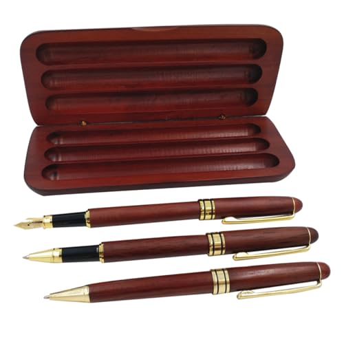 Homoyoyo 3Stücke Teiliges Stift aus Ahornholz Füllfederhalter Kugelschreiber Gelstift Etui Perfektes für Vatertag Einweihung Homoyoyo 3Stücke Teiliges Stift aus Ahornholz Füllfederhalter Kugelschreiber Gelstift Etui Perfektes für Vatertag Einweihung von Homoyoyo