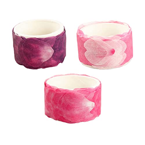 Homoyoyo 3Stücke Washi Tape für Scrapbooking Selbstklebende Blütenblatt Aufkleber Weinrot und Lila Dekorative Klebebänder für Journaling DIY Projekte und Notizbücher von Homoyoyo